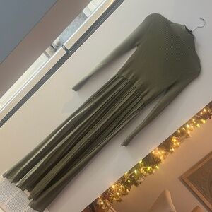 Anthropologie Olive Green Maxi Dress